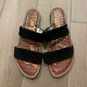 Sam Edelman Black Suede Slide Sandals
